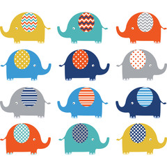 Colorful Cute Elephant Collections