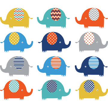 Colorful Cute Elephant Collections
