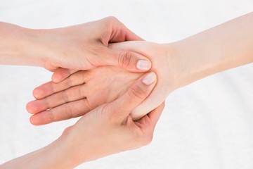 Fototapeta na wymiar Physiotherapist doing hand massage