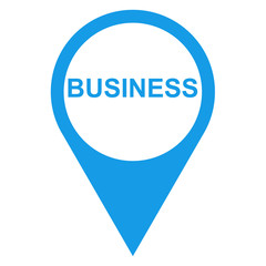 Icono texto BUSINESS localizacion azul