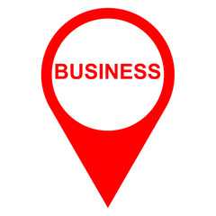 Icono texto BUSINESS localizacion rojo