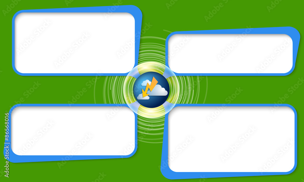 Poster four connected frames for your text and forecast symbol