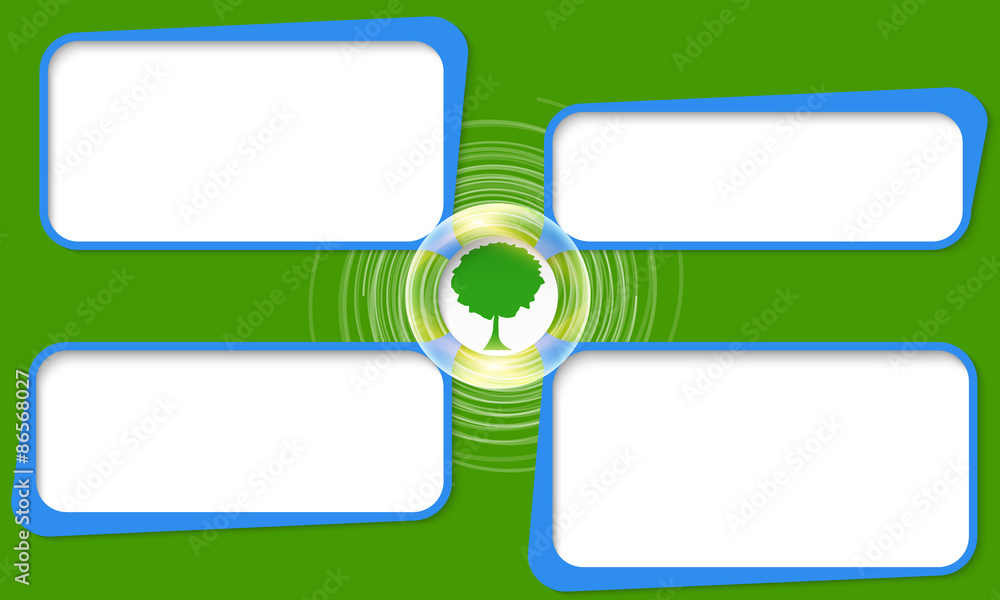 Poster Four connected frames for your text and tree