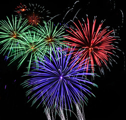 bright firework in the night sky