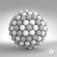 3d abstract spheres composition. Vector illustration. 
