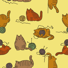 Seamless background with cats