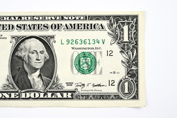 one dollar isolate on white background