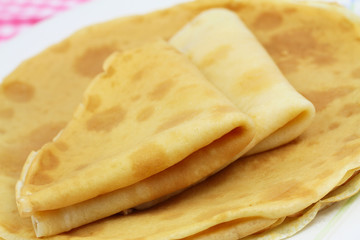 Plain crepes folded, closeup
