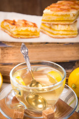 lemon pie with tea