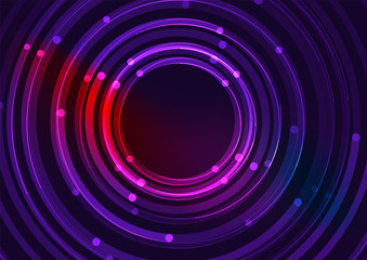 Abstract color glowing lines in dark space with stars and light