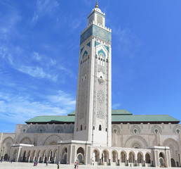 Fototapeta premium Minarete de la plaza de Hassan II, Casablanca, Norte de África