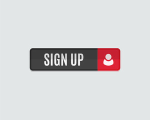Sign up web button, rectangle flat design