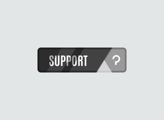 Support button, futuristic hi-tech UI design
