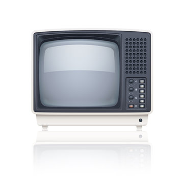 Old style retro tv set icon. Eps10 vector illustration.