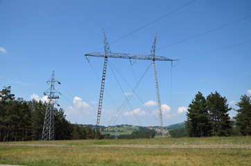 Power line in mountain