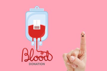 Composite image of blood donation