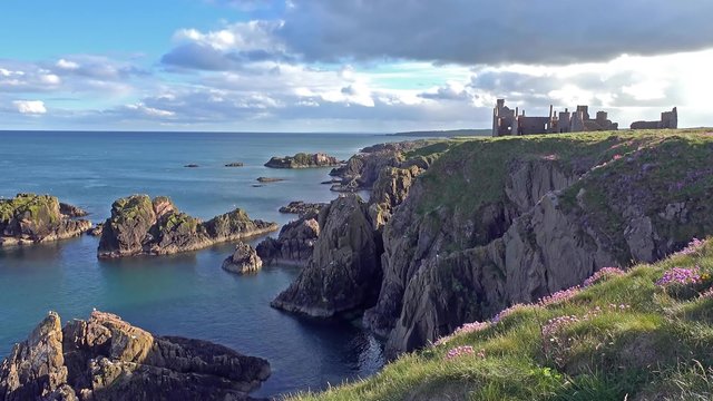 Slains Castle time lapse