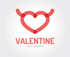 Abstract valentine logo template for branding and design