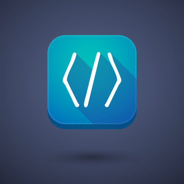 App button with a code sign