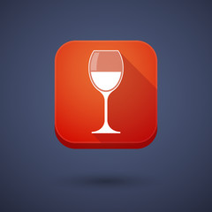 App button with a cup of wine