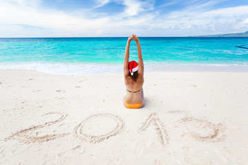 Celebrating 2013 New Year on tropical beach