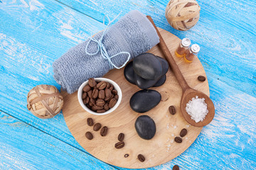 spa stuff on wooden background