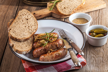 Fried sausage.
