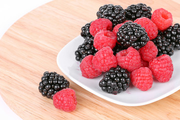 Blackberry and raspberries