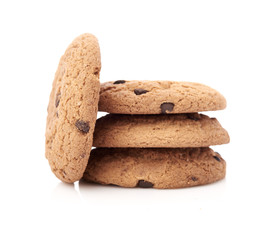 oat cookies on white background