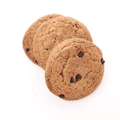 oat cookies on white background