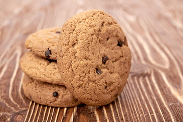 oat cookies on wooden table