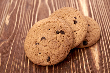 oat cookies on wooden table