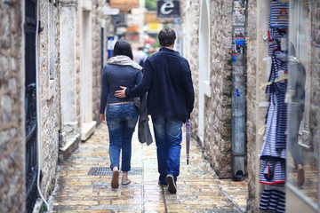 Rome, ITALY - JUNE 14: People walking on the streets of Europe on June 14, 2014, in Rome, Italy