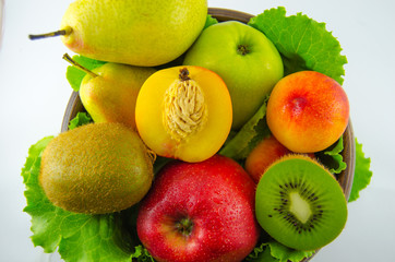 Fruits on a white background