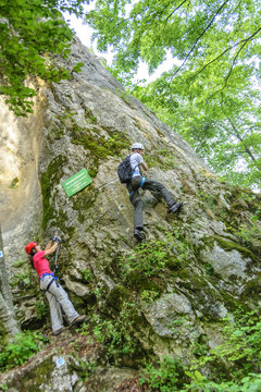 Unterwegs auf einem Klettersteig