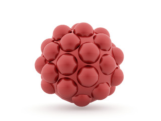 Red abstract spheres background