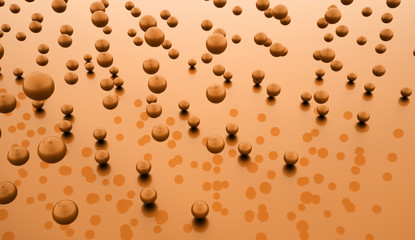 Orange abstract spheres background