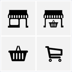 Simple icons of purchase. Vector for your design.