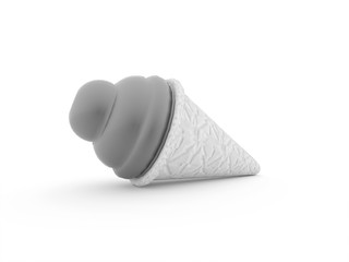 Ice cream black and white isolated