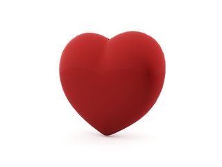 A red heart isolated on white