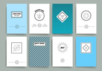 Modern cards design template with sharp line logos