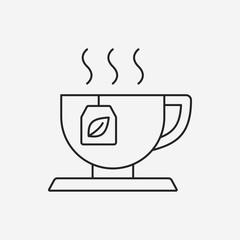 hot tea line icon