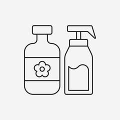 cosmetic bottles line icon