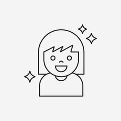 beauty girl line icon
