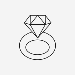 diamond ring line icon