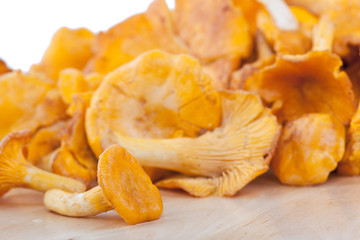 Chanterelles on table