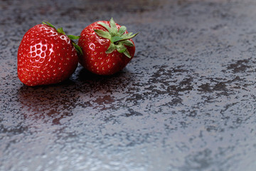 Strawberries on a stone table 