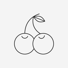 fruits cherry line icon