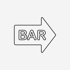 Bar shop sign line icon
