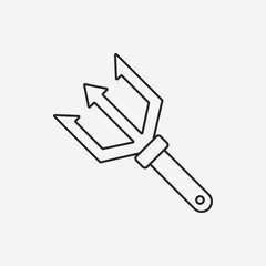 Fish spear line icon